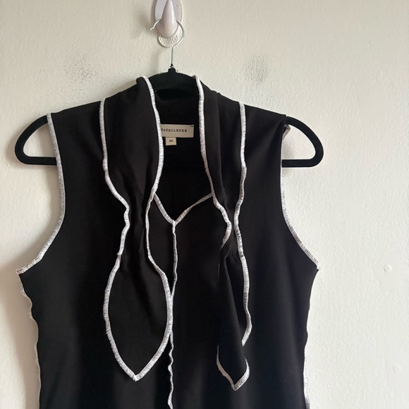 Eliza Faulkner Sz 2X Nicki Black Stretchy Short Bow Neck Dress - Picture 6 of 11